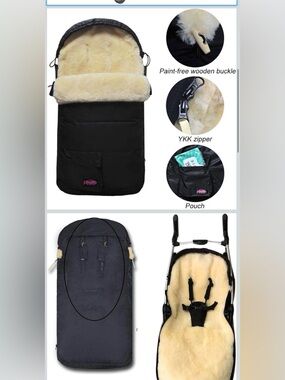 Funlife Australian sheepskin Stroller Footmuff -